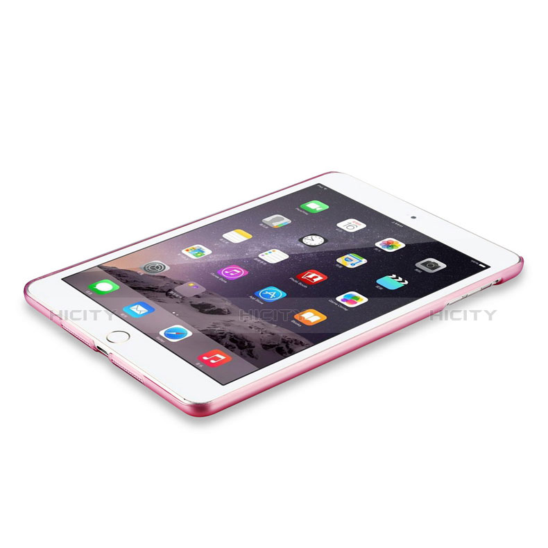 Ultra-thin Transparente Plastico Back Cover para Apple iPad Mini 3 Rosa